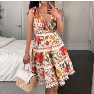 Farm Rio Macaw Bloom Mini Dress S Small